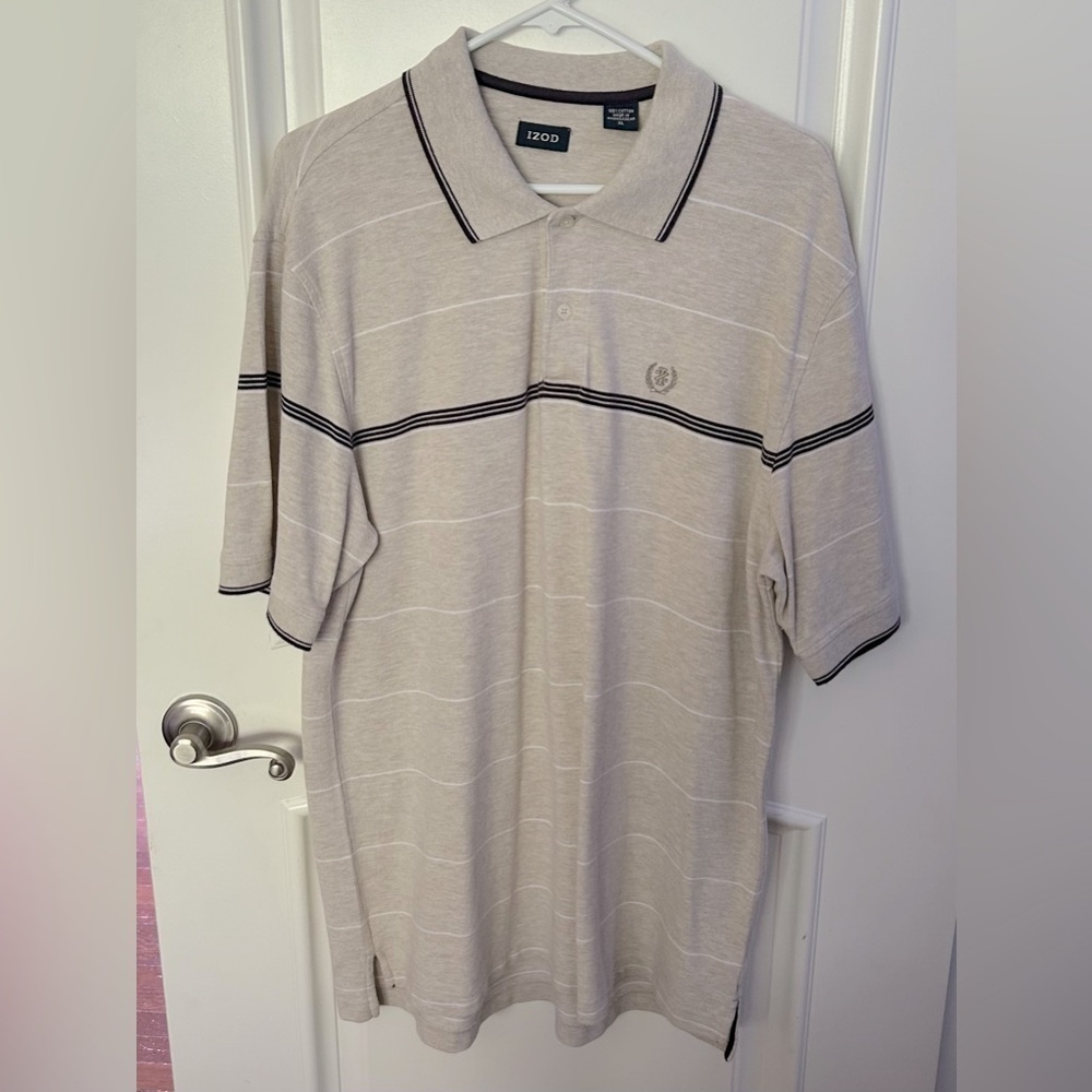 Izod Striped Cotton Polo Shirt